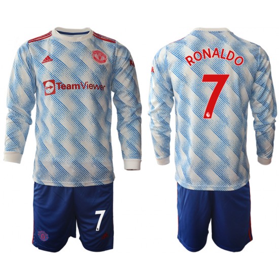 Camisola Manchester United Cristiano Ronaldo 7 Criança Equipamento Segundo 2021-2022 Manga Comprida